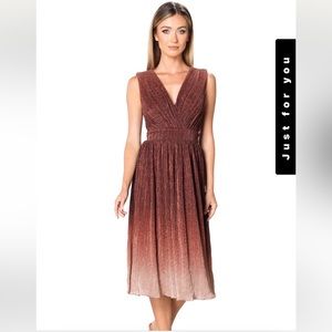 ⭐️NWT Dress the Population Ellery Shimmer Ombré’ midi Cocktail Dress⭐️